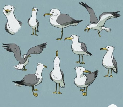 Seagull Illustration, Character Design Girl, Cartoon Birds, Kahlil Gibran, The Prophet, Animal Sketches, Arte Animal, Bird Drawings, Bird Illustration