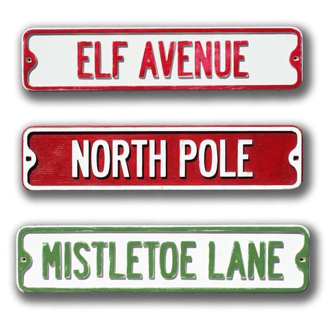 Vintage Christmas Sign, Christmas Street, Vintage Inspired Christmas, Directional Signs, Street Sign, Gifts For Boss, Santa Letter, Barn Owl, Street Signs