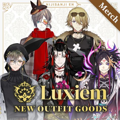 Luxiem Full Model, Luxiem New Outfit, Nijisanji En Outfits, Luxiem Group Photo, Jazz On The Clock Luxiem, Luxiem Anniversary Art, Luxiem Group Art, Boy Character, The New Wave