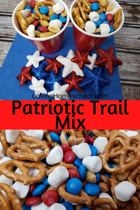 Halloween Trail Mix, Patriotic Snacks, Trail Mix Snack, Patriotic Treats, Trail Mix Recipes, Chex Mix Recipes, 4th Of July Desserts, Fourth Of July Food, Party Mix