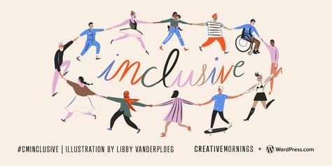 Illustrator Libby Vanderploeg | CreativeMornings Inclusive Education Illustration, Inclusive Education Posters, Education Illustration, Digital Ideas, Inclusive Education, Illustration Ideas, Inclusive Design, How To Make Animations, Monthly Themes