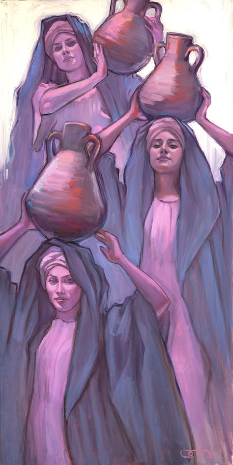 Rose Datoc Dall, Women At The Well, Original Paintings For Sale, Powerful Art, Biblical Art, Arabic Art, Egyptian Art, Bible Art, Pics Art