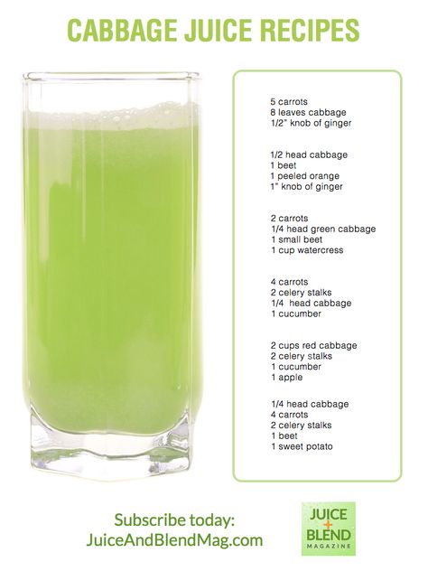 Healthy Cabbage Juice Recipes from Juice + Blend Magazine