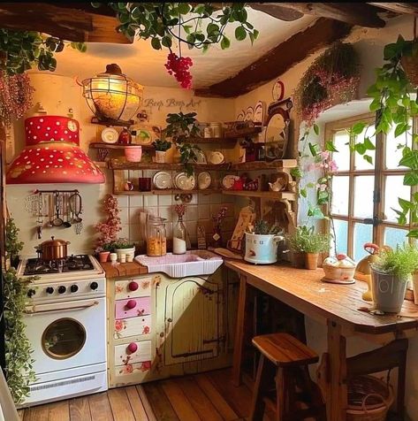 Cottage Core Kitchen, Cosy Kitchen, Cottage Kitchens, Dream House Rooms, Dream House Interior, Cottage Kitchen, Cute Room Decor, Dream Decor, Dream Rooms