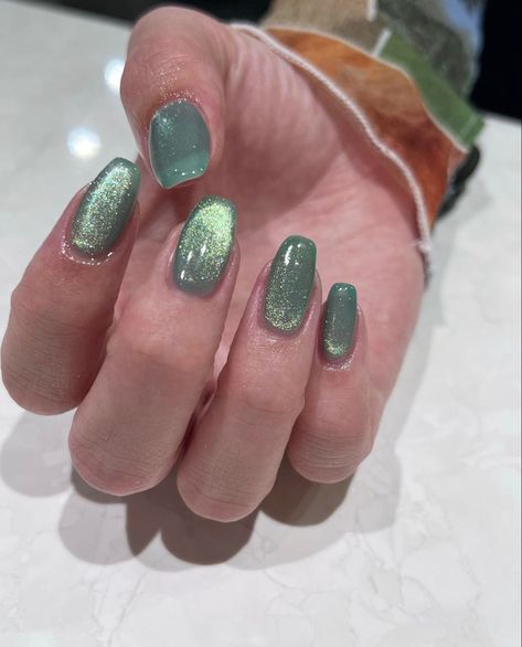 Green Velvet Nails, Tokyo Harajuku, Velvet Nails, Makeup Nails Art, Hello Nails, Gel Nail Art Designs, Cute Nail Art Designs, Vacation Nails, Cat Eye Nails