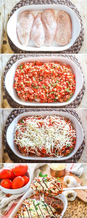 How to make Bruschetta Chicken Bake Step by Step Bruschetta Chicken Casserole, Nightly Meals, Bruschetta Chicken Bake, Chicken Bruschetta Bake, Recipes Kale, How To Make Bruschetta, Recipes Tofu, Eggnog Recipes, Recipes Spaghetti