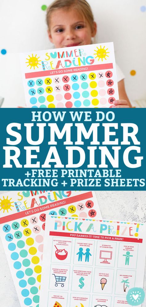 Summer Reading + Free Printables • One Lovely Life Kids Summer Reading Chart, Summer Reading Chart, Reading Programs For Kids, Summer Reading Activities, Summer Reading Log, Reading Rewards, Reading Chart, Reading Incentives, Reading Printables