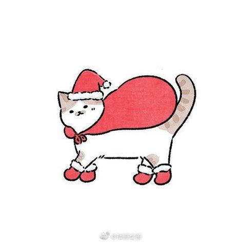 Cards Drawing, Easy Christmas Drawings, Ipad Inspo, Christmas Sketch, Winter Cat, Cat Doodle, Creative Drawing Prompts, Cute Animal Drawings Kawaii, Cats Illustration