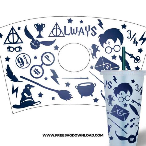 Harry Potter Cup Wrap Svg, Harry Potter Cup Svg, Starbucks Cup Svg File Free, Tumbler Wrap Svg Designs Free, Free Svg Starbucks Cup, Free Svg Cup Wraps, Starbucks Svg Free, Svg Tumbler Designs, Tumbler Wrap Svg Free