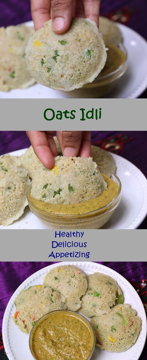 Instant Oats Idli is a healthy Indian Breakfast recipe, which is a very appetizing and easy to make. This is the best way to include oats in your diet. I have added many vegetables like carrots, green peas, beans, bell pepper...... But you can add your choice of vegetables or you can skip this step. My son love this Idli. This is perfect for school lunch box or for breakfast. I like to have it with coconut chutney. Healthy Indian Breakfast, Oats Idli, Idli Recipe, Instant Oats, Breakfast Recipes Indian, Coconut Chutney, Diet Breakfast, School Lunch Box, Indian Breakfast