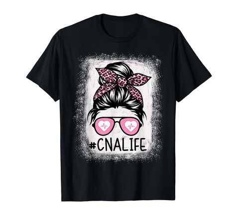 PRICES MAY VARY. This graphic CNA Nurse Life Bleached Shirts with Pink Leopard Messy Bun t-shirt is a perfect gift for CNA nurse who is in training or practicing one! Get one today for your friends, mom, dad, uncle, or aunt who is working in Healthcare system! CNA Nurse Life Bleached Messy Bun Pink Leopard CNA Nurse Life Valentine's Day 2021 Funny Gift Valentine Day Perfect For Birthdays, Valentine's Day, Wedding, Christmas Gift! Available For Women, CNA nurse Er Nurse, Nurse Practitioner, Schoo Working In Healthcare, Cna Nurse, Er Nurse, Gift Valentine, Nurse Practitioner, Friends Mom, Healthcare System, Womens T Shirt, Pink Leopard