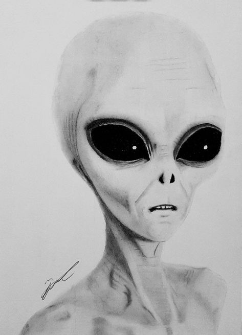 #alien #drawing #sketch #realistic #art Realistic Alien Drawing, Alien Art Painting, Alien Face Drawing, Cool Alien Drawings, Alien Art Drawing, Realistic Alien, Alien Sketch, Ufo Drawing, Sketch Realistic