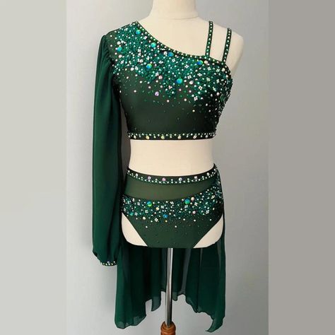 Baton Twirling Costumes, Dance Wear Outfits, Solo Dance Costumes, Twirling Costumes, Pretty Dance Costumes, Figure Skating Competition Dresses, Small Forest, Lyrical Costumes, Dance Costumes Lyrical