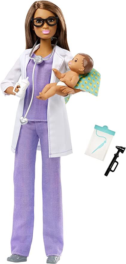 Amazon.com: Barbie Baby Doctor Doll & Playset: Toys & Games (Grace) Doctor Fashion, Nurse Barbie, Doctor Doll, Doctor Play, Doctor Play Set, Barbie Website, Barbie Playsets, Barbie Kids, Doctor Costume