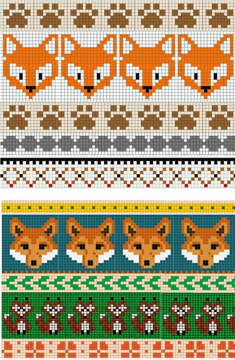 Crochet Color Work Chart, Owl Knitting Chart, Knit Colorwork Chart, Fair Isle Knitting Charts, Fox Knitting Pattern, Stranded Knitting Patterns, Colorwork Knitting Patterns, Fair Isle Chart, Colorwork Chart