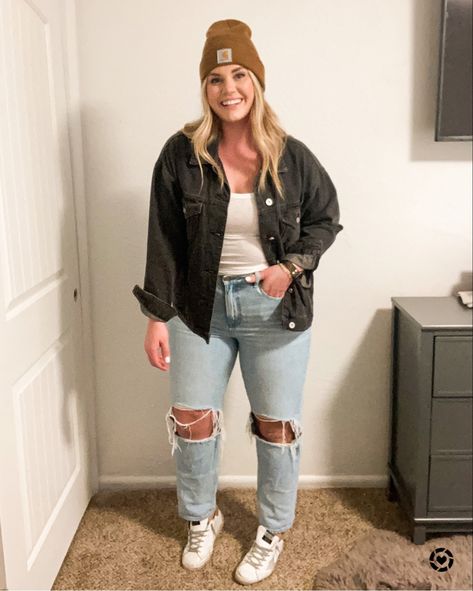 The best mom jeans! They fit true to size. They have a true denim fit. My denim jacket is one of my favorites! Love the faded black. It runs big, I’m wearing my true size large. http://liketk.it/35O78 #liketkit @liketoknow.it #LTKstyletip #LTKunder50 #LTKcurves Faded Black Jean Jacket Outfit, Midsize Boyfriend Jeans Outfit, Black Mom Jeans Outfit Winter, Mom Jeans Outfit Midsize, Jeans Outfit Teacher, Jeans Outfit Winter Dressy, Black Mom Jeans Outfit, Best Black Outfits, Black Denim Jacket Outfit