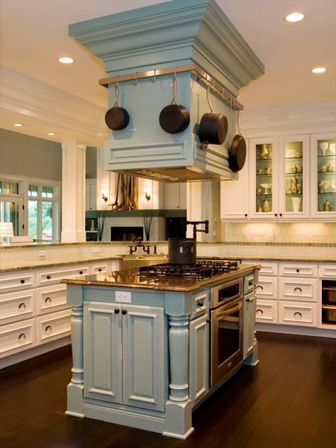 Kitchen Islands: Beautiful, Functional Design Options | HGTV How To Install Kitchen Island, Kitchen Island Range, Kitchen Island With Cooktop, Island With Stove, Kitchen Island With Stove, Island Cooktop, Island Hood, Kitchen Island With Sink, Unique Kitchen Design