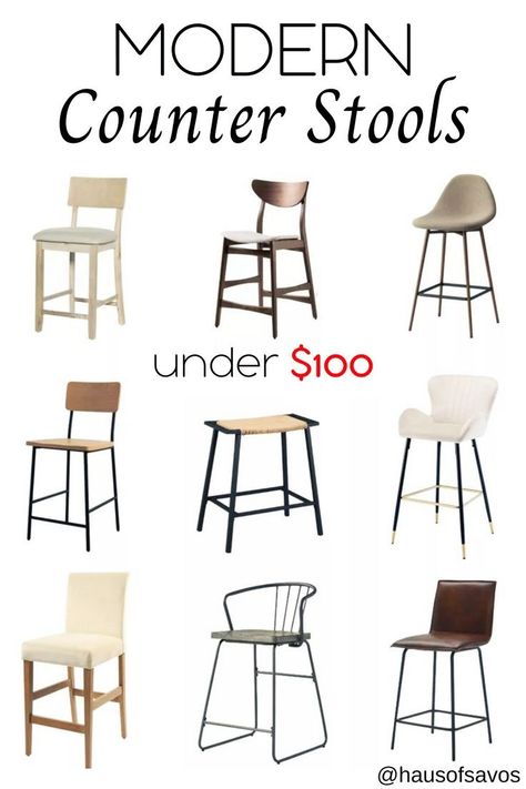 Affordable Counter Stools, Modern Kitchen Counter Stools, Modern Kitchen Counter, Affordable Bar Stools, White Kitchen Counters, Organic Modern Kitchen, Modern Kitchen Furniture, Healthy Potato, Rattan Counter Stools