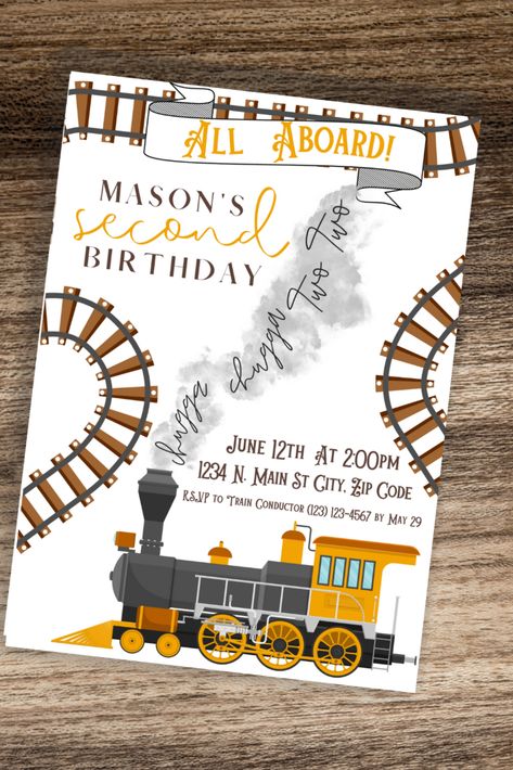 Train Theme Birthday Party Invitations, Thomas Train Birthday Party, Train Party Theme, Choo Choo Train Birthday Party, Train Party Invitations, Transportation Illustration, Train Birthday Party Invitations, Train Theme Party, Thomas Train Birthday