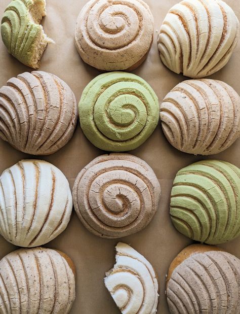 A Guide to Baking Conchas - Cakelamb Bakes Conchas Bread, Concha Designs, Conchas Pan, Mexican Conchas, Fiesta Night, Mexican Sweet Breads, Tumblr Food, Baking Business, Sugar Cookie Dough