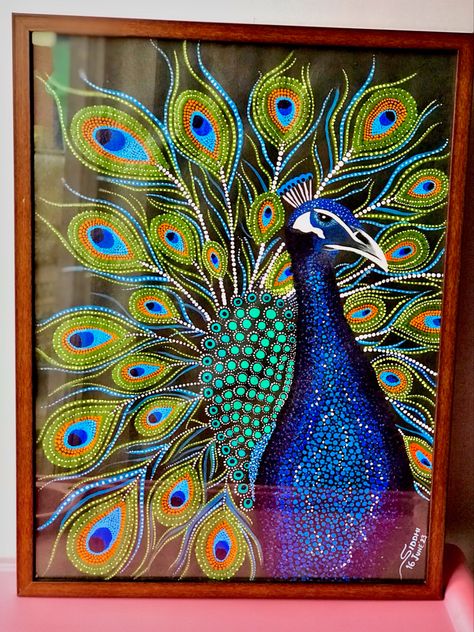 Peacock Dot Art, Pots Painting, Art Peacock, Dotted Drawings, Dot Mandala, Dot Art Painting, Doodle Art Designs, Dot Art, Dot Painting