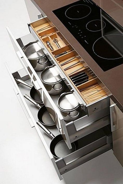 Modern Konyhatervezés, Model Dapur, Clever Kitchen Storage, Desain Pantry, Best Kitchen Cabinets, Kabinet Dapur, Kitchen Drawer Organization, Diy Kitchen Storage, Small Space Diy