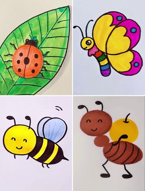 Incredibly Easy Drawing Ideas for Kids | Easy Drawing Ideas for Kids They Will Love | By Kidpid Drawing Nature Ideas Easy, Basic Drawing Ideas For Beginners, Drawing For Nursery Kids, Kindergarten Drawing Ideas, Drawing For Small Kids, Drawing Ideas Easy Kids, Drawing For Kids Easy Children, Kids Pencil Drawing, Drawing For Beginners Kids