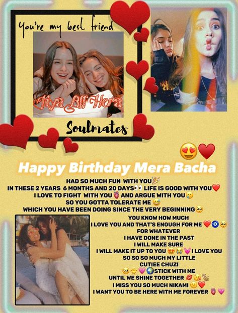 #jiyamalik #videos#pins Letter To Female Best Friend, Words For Best Friend, Cute Messages For Him, Happy Birthday Clip Art, Birthday Clip, Simple Dance, Friendship Songs, Happy Birthday Love Quotes, Birthday Captions Instagram