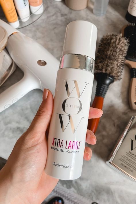 color wow bombshell volumizer Wow Xtra Large, Full Volume Hair, A Blowout, Volumizing Hair, Bombshell Hair, Wow Hair Products, Limp Hair, Hair Volume, Flat Hair