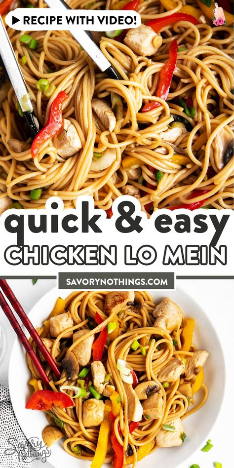 Chicken Low Mein Recipe, Chicken Lo Mein Recipe Easy, Low Mein Recipe, Shortcut Recipes, Easy Chicken Lo Mein, Easy Lo Mein Recipe, Low Main, Survival Recipes, Chicken Lo Mein Recipe