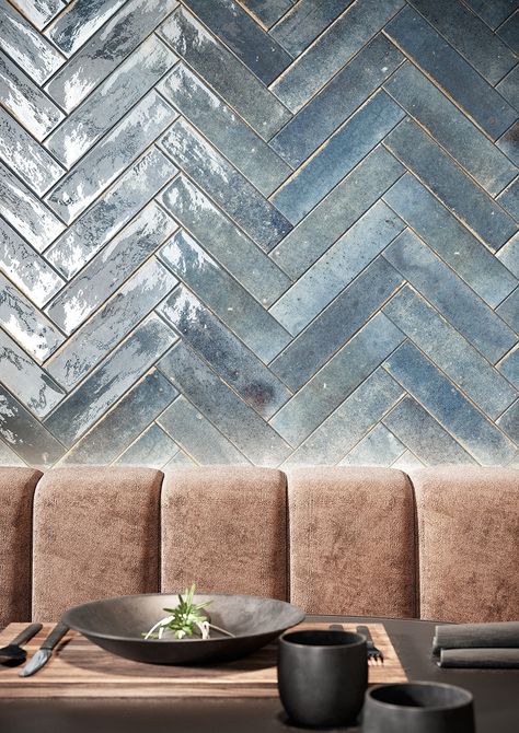 Midtown Blu Polished 2"x10 Porcelain Tile | GENROSE Brick Effect Tiles, Blue Tile Wall, Polished Porcelain Tiles, Wall Exterior, Brick Tiles, House Tiles, Types Of Furniture, Blue Tiles, Tile Samples