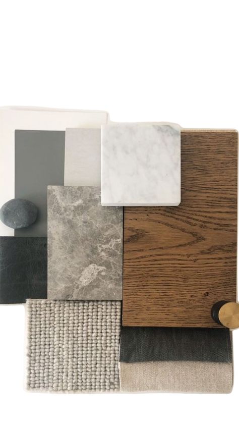 Color And Texture Palette, Finish Palette Interior Design, Grey Marble Mood Board, Rustic Material Palette, Boho Material Palette, Interior Finishing Ideas, Dark Wood Palette, Earthy Material Palette, Exterior Material Palette