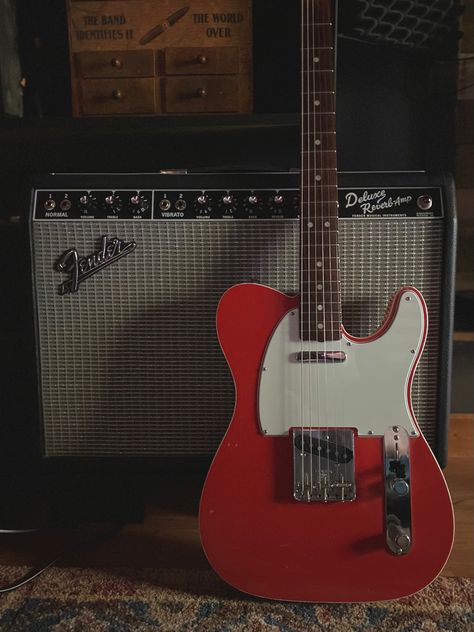 #fender #fenderguitars #red #fiesta #telecaster Red Telecaster Guitar, Fiesta Red Telecaster, Red Telecaster, Jim Adkins, Warped Reality, Red Electric Guitar, Telecaster Guitar, Rockstar Gf, Pedal Board