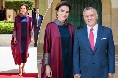 La reine Rania et le roi Abdallah II de Jordanie à Amman, le 24 mai 2018 King Abdullah, Queen Rania, Amman, Kate Middleton, Royals, Monaco, Academic Dress, Jordan, Queen