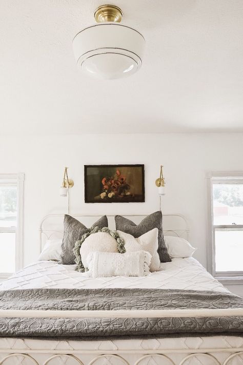 Master Bedroom Makeover – New Wall Sconces Sconces Over Bed, Sconces Above Bed, Bed Sconces, Lights Above Bed, Liz Marie, Bedroom Updates, Wall Sconces Bedroom, Sconces Bedroom, Room Apartment