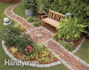 Build a Brick Pathway in the Garden  Build this handsome backyard feature in one weekend Brick Pathway, Prayer Garden, Walkway Design, Brick Path, Backyard Seating, Stone Walkway, Garden Walkway, Garden Pathway, Memorial Garden