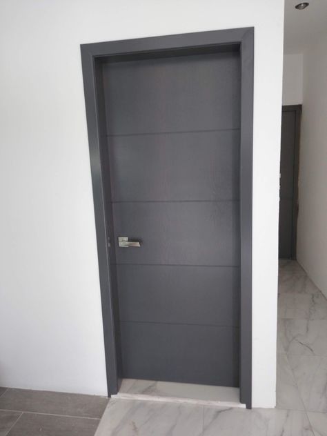 Gray Indoor Doors, Metal Siding House, Sobna Vrata, Internal Doors Modern, Grey Interior Doors, Dark Grey Rooms, Doors Interior Modern, Grey Doors, Indoor Door