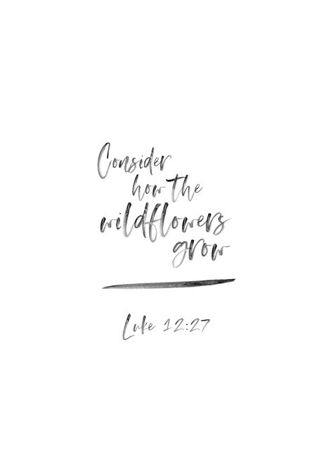 Luke 12:27, Consider how the wildflowers grow Wildflower Love Quotes, Wildflower Sayings Words, Wildflowers Bible Verse, She Belongs Among The Wildflowers Tattoo, You Belong Among The Wildflowers Wallpaper, Be A Wildflower Quote, Bible Flower Quotes, Bible Wildflowers, She Is A Wildflower Quote