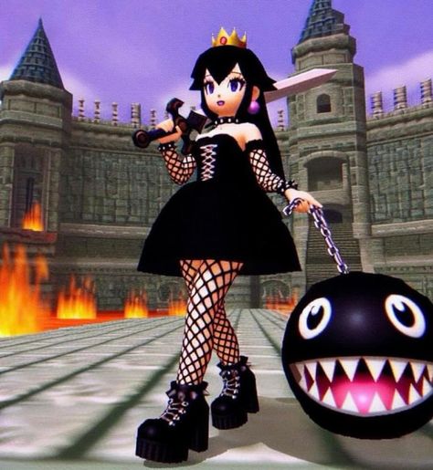 Super Princess, Goth Princess, Gothic Princess, Ac New Leaf, Arte Sailor Moon, Peach Art, Arte 8 Bits, Nintendo Characters, Super Mario Art