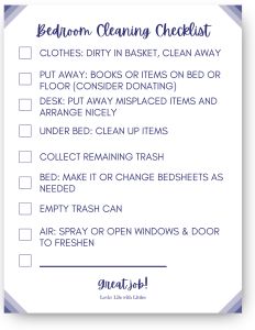 Bedroom Cleaning Checklist For Teens, Family Free Printable, Bedroom Cleaning Checklist, Kitchen Cleaning Checklist, Free Family Printables, Clean Room Checklist, Checklist For Kids, Clean The Kitchen, Bedroom Cleaning