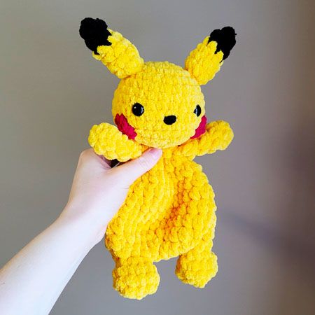 Plush Crochet Pikachu Free Amigurumi Pattern Charmander Crochet Pattern Free, Pikachu Amigurumi Free Pattern, Crochet Pikachu Pattern Free, Pikachu Crochet Pattern Free, Pikachu Crochet Pattern, Crochet Pikachu, Pikachu Amigurumi, Pikachu Crochet, Pocket Hugs