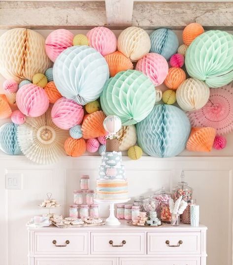 Balloon Alternatives, Paper Party Decorations, Honeycomb Decorations, Twin First Birthday, Jillian Harris, Honeycomb Paper, Ready To Pop, Butterfly Baby, So Busy