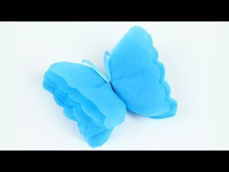 Tissue paper Butterfly and Very Easy to Make Butterfly with Tissue Paper or Origami Butterfly - YouTube Tissue Paper Butterflies, Tissue Paper Butterfly, Crafts To Sell Ideas, Butterfly Party Ideas, He Gives Me Butterflies, Flower Paper Craft, Crepe Paper Decorations, Gives Me Butterflies, Tissue Paper Decorations