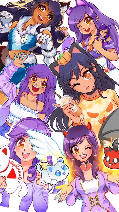 Aphmau Coloring Pages, Mystreet Aphmau, Aphmau Wallpaper, Aphmau My Street, Aphmau Pictures, Aphmau And Aaron, Oc Board, Aphmau Fan Art, Purple Sky