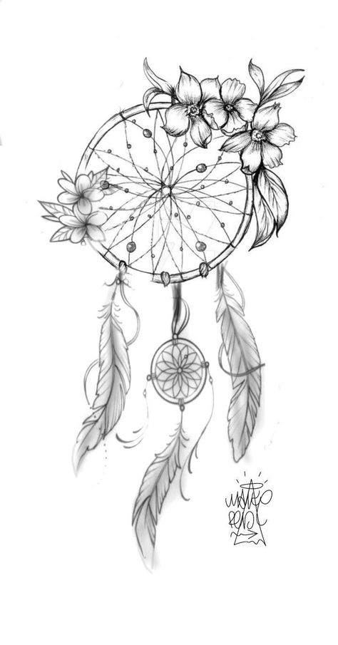 Dreamcatcher Tattoo Thigh, Atrapasueños Tattoo, Dreamcatcher Drawing, Dream Catcher Drawing, Floral Back Tattoos, Tattoo Artist Tattoo, Dream Catcher Tattoo Design, Hip Thigh Tattoos, Dream Catcher Tattoo