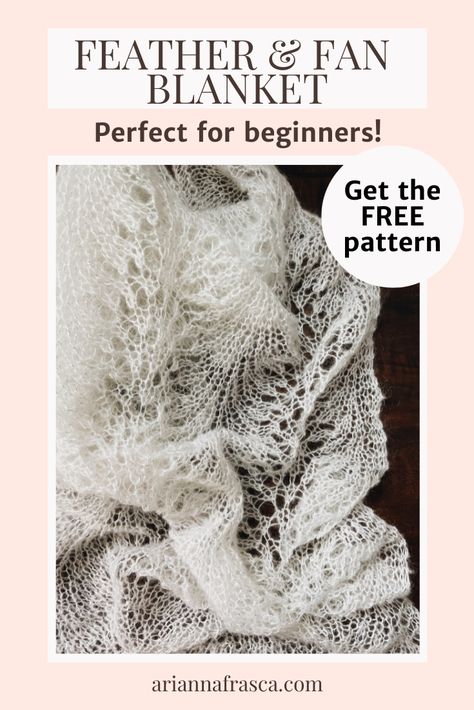 Lacy Scarf Knitting Pattern, Lace Blanket Knitting Pattern, Easy Lace Scarf Knitting Pattern Free, Feather And Fan Knitting Pattern, Herringbone Knitting Pattern, Knit Throw Blanket Pattern, Types Of Knitting Stitches, Lace Blanket, Knitting Things