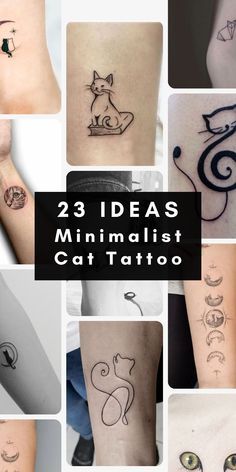 Explore a stunning collection of minimalist cat tattoo designs, including black cat tattoos, to inspire your next minimalist ink idea. Discover the perfect design that combines simplicity, elegance, and a touch of mystery. Tattoos For Women Unique Elegant, Tiny Kitty Tattoos, Matching Sister Cat Tattoos, Cat Tattoo Designs Minimalist, Cat Tattoo Memorial Simple, Cat Lovers Tattoo, 3 Cats Together Tattoo, Minimalist Kitten Tattoo, Tattoos Cats Minimalist