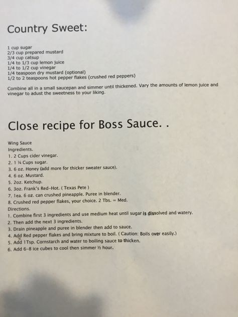 Country sweet sauce and boss sauce Boss Sauce Rochester Recipe, Country Sweet Sauce Recipe, Quiznos Batch 83 Sauce Recipe, Southern Comeback Sauce, Boss Sauce Recipe, Southern Bbq Sauce Recipe, Macheesmo Mouse Boss Sauce, Michigan Sauce Recipe, Denny's Bourbon Sauce