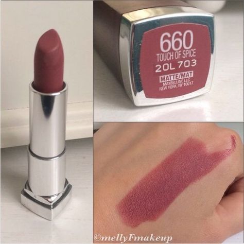 Maybelline Touch Of Spice, Trendy Makeup Products, Lipsence Lip Colors, Plum Lip, Mac Lipstick Shades, Lipstick Nude, Touch Of Spice, Maybelline Lipstick, Maybelline Color Sensational