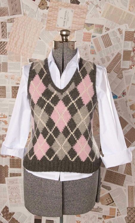 Crochet Argyle Vest, Crochet Argyle Sweater, Crochet Vests, Vest Outfits For Women, Argyle Vest, Pink Argyle, Crochet Summer Hats, Argyle Sweater Vest, Knit Vest Pattern